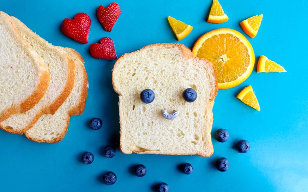 loaf bread and fruits