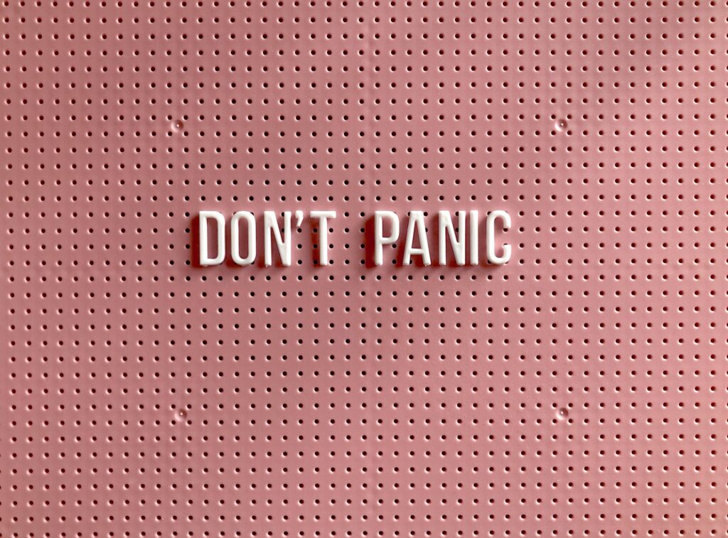 "Don't panic" image
