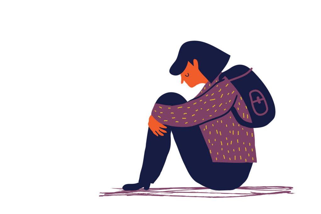 girl having anxiety illustration