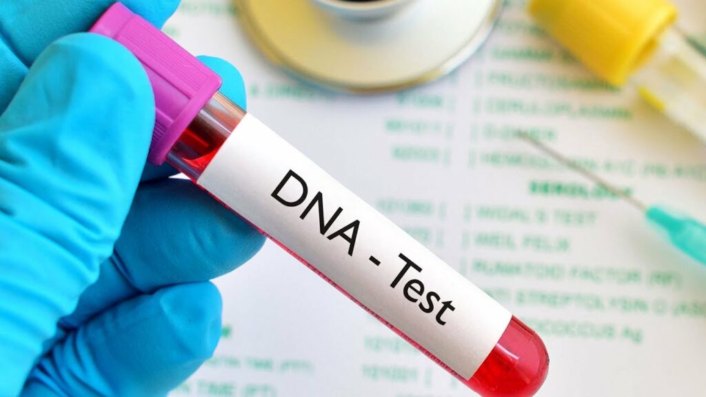 blood in a DNA test tube