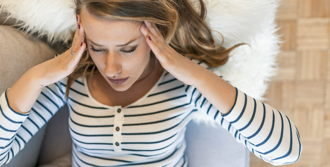 woman having headache