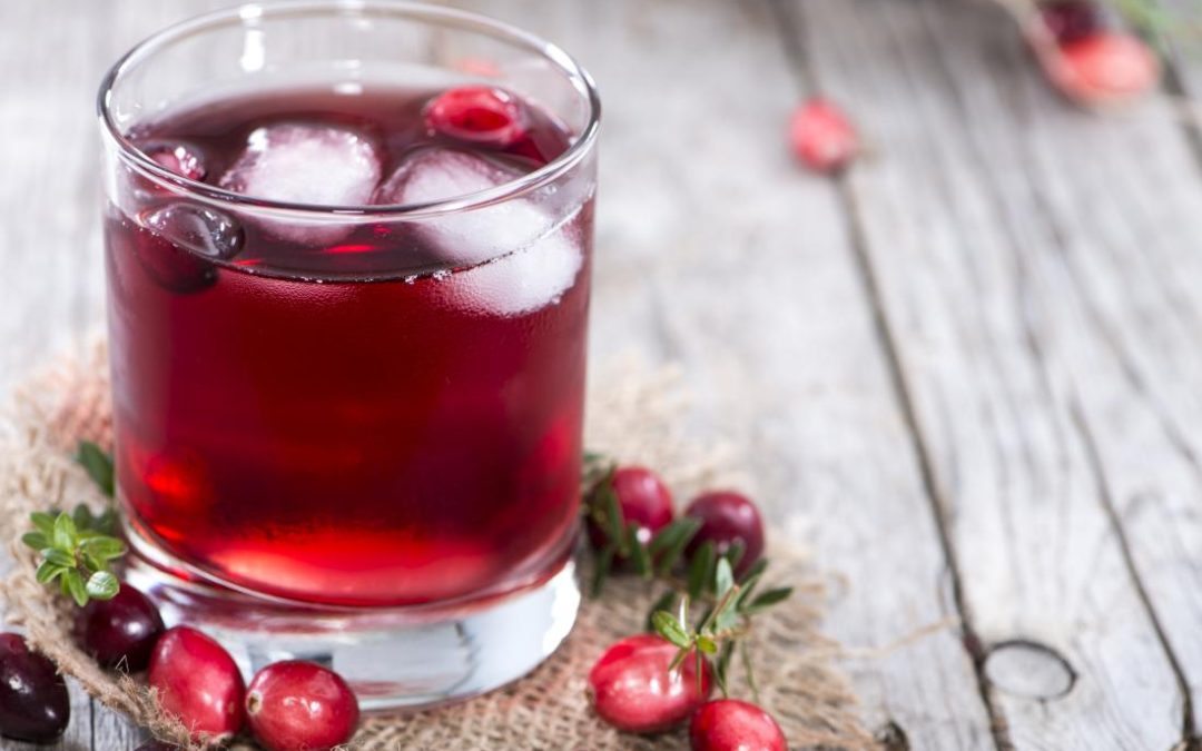 cranberry juice in a glass