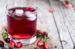 cranberry juice in a glass